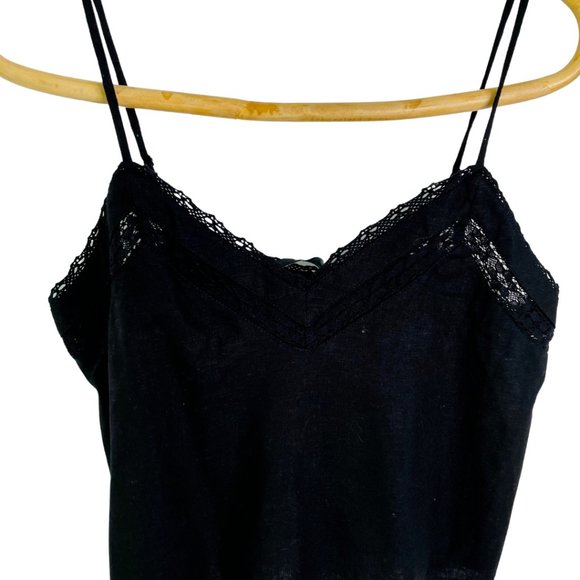 Sportsgirl Size 8 Black Linen Viscose Crop Top New With Tags - Picture 2 of 8